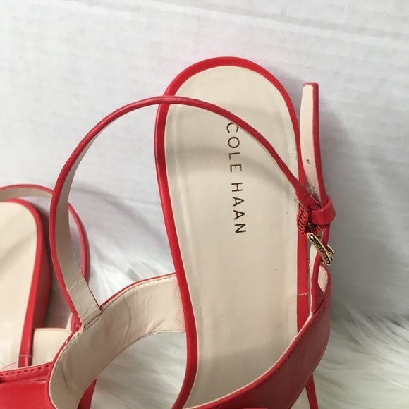Cole Haan red thong front bow sandals 10B - Picture 4 of 6